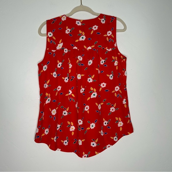 2 Cabi Floral Tank Blouses Red and Pink Size Medium Spring Summer Office Work - Picture 11 of 13